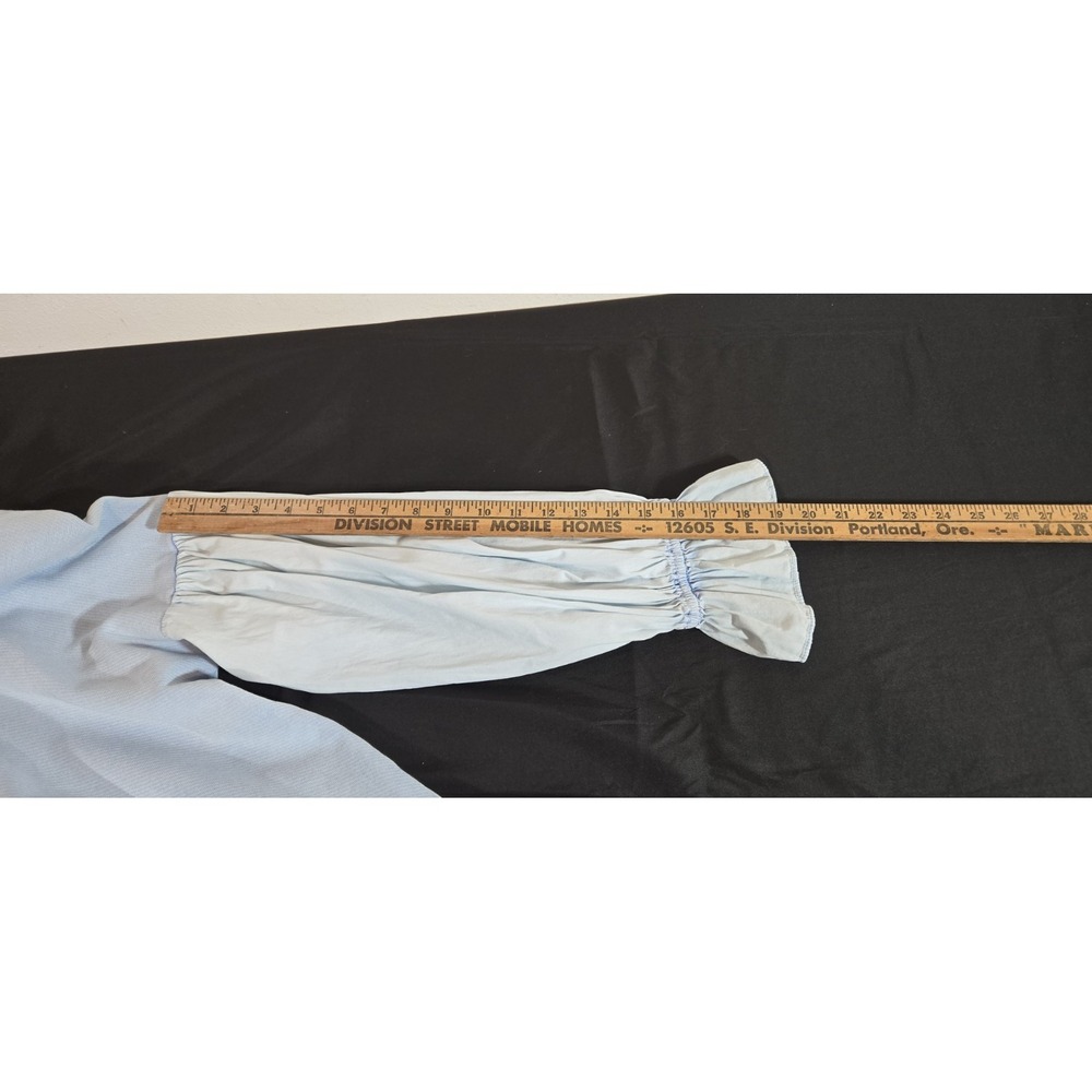 Pilcro Blue Top With Puffy Sleeves Anthropologie Brand Size Medium Spring Beach - Picture 8 of 9